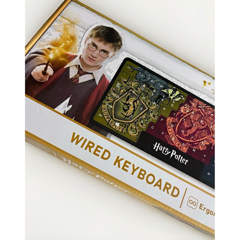 CultureFly Harry Potter Ergonomic Wired Keyboard 108 Keys Keycaps HPL050AAWT